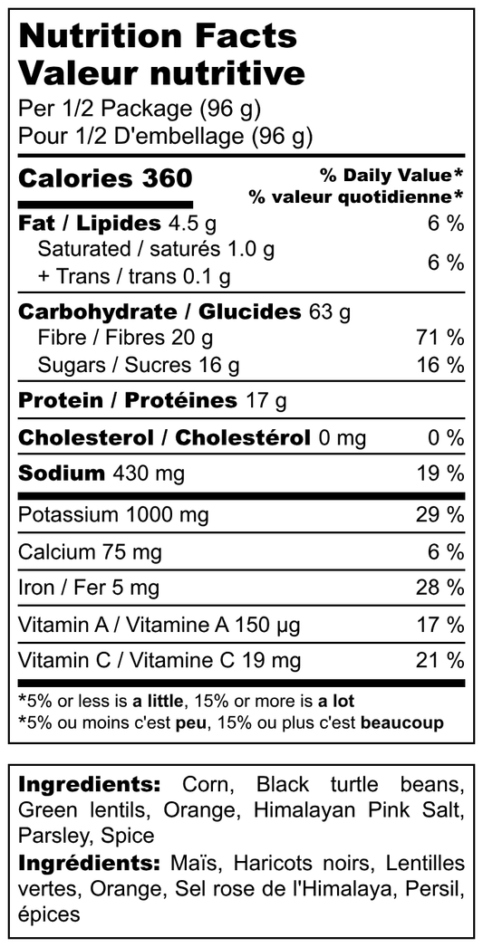 Citrus Bean, Lentil & Corn Salad